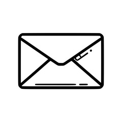Wall Mural - a minimalist line drawing depicts a sealed envelope symbolizing communication and correspondence lin