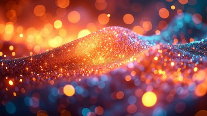 Wall Mural - A bright orange and blue background with a lot of sparkles