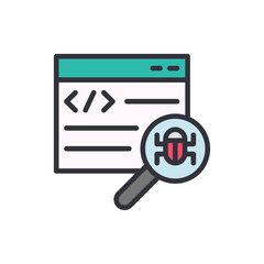 find bug colored icons, minimalist vector illustration ,simple transparent graphic element .isolated