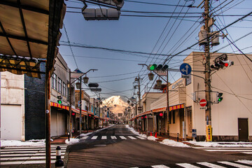 Naklejka na meble 富士山と電線 Mount Fuji and power lines a World Heritage