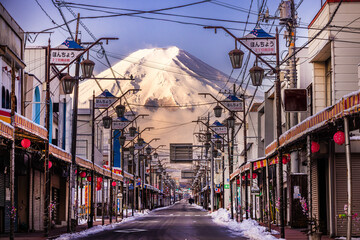 Naklejka na meble 富士山と電線 Mount Fuji and power lines a World Heritage