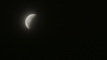 Wall Mural - timelapse of the total lunar eclipse on march 14th, 2025 as the earth's shadow decreases