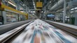© Sampao - A conveyor belt system transporting freshly printed newspapers through a distribution center.