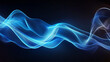 © Ashika - Futuristic Blue Light neon Waves - Abstract Glowing Energy Flow, Digital Technology Background, glowing blue light waves flowing against a dark background,perfect for digital backgrounds, space themes