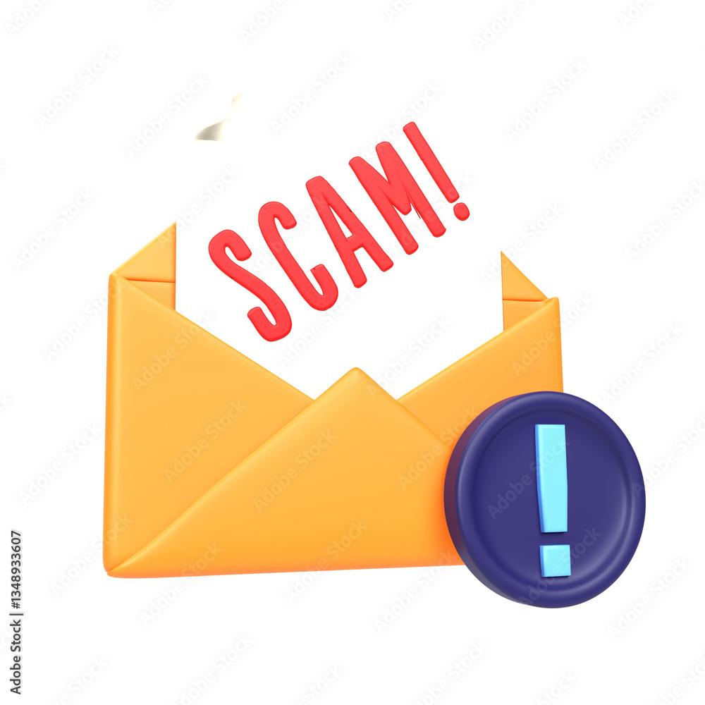 3D Scam Alert Beware of Fraudulent Emails and Online Schemes Stock ...