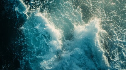 Wall Mural - vibrant ocean waves crash gracefully in this stunning image. the interplay of light and water create
