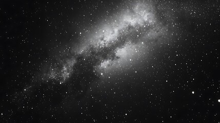 monochrome milky way galaxy at night.