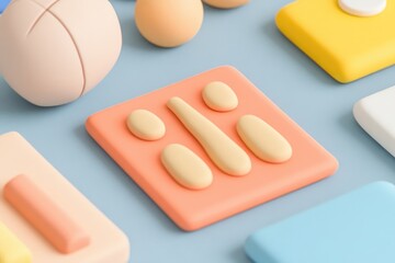Wall Mural - Playful, geometric shapes in pastel colors