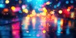 © Georg - Vibrant city streets illuminated at night during a rainstorm, showcasing colorful reflections and raindrops