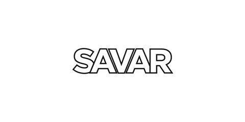  Savar in the Bangladesh emblem. The design features a geometric style, vector illustration with bold typography in a modern font. The graphic slogan lettering.