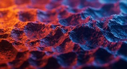 Aufkleber - A rocky ocean floor with a red and blue wave pattern