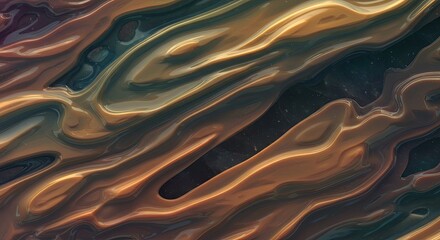 Poster - A painting of a brown and orange surface with a dark blue background