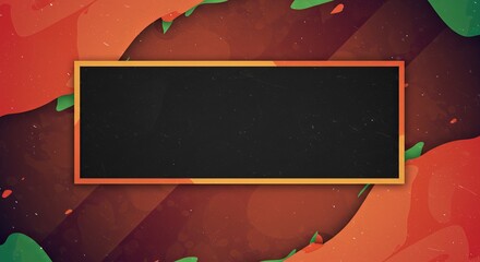 Poster - A black frame with a red background