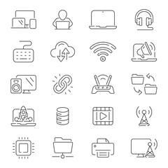 Wall Mural - computer vector icons. computer icon set. network, website, server, web design, hardware, software, 