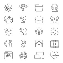 Wall Mural - interface ux/ui line icons. ui and ux vector icon collection. thin line icons. editable stroke