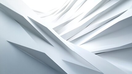 Leinwandbilder - Abstract white architectural design with sharp angles and dynamic lines creating a modern, futuristic feel.