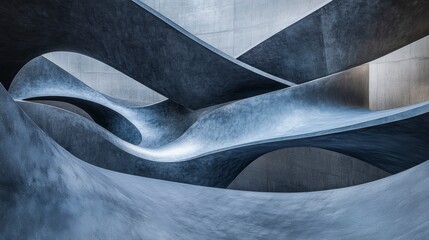 Leinwandbilder - Abstract architectural curves of concrete structure, interior design, modern building.