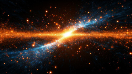 abstract cosmic collision: energy burst in space