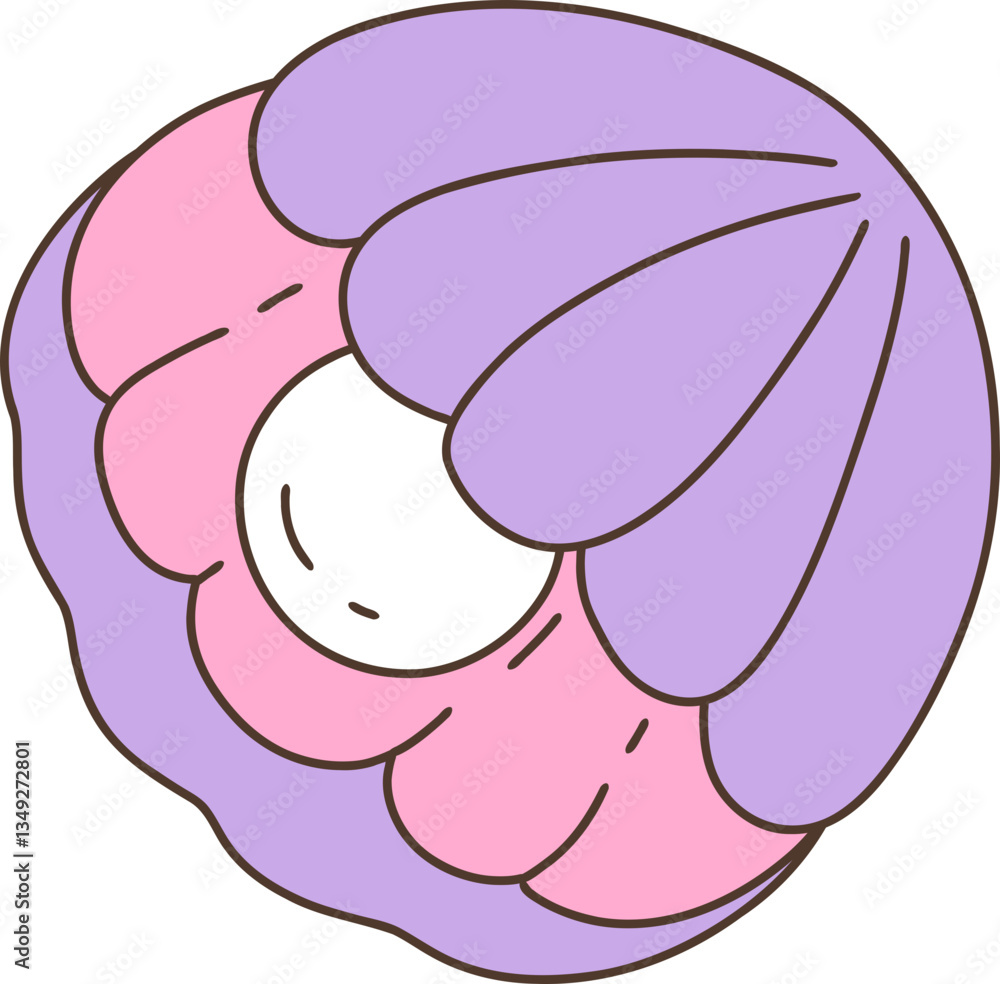 Cute Cartoon Illustration of Underwater Shellfish Stock Vector | Adobe ...