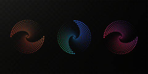 Wall Mural - set of neon magic frames. futuristic light circle for background. light frame. vector. magic portal.