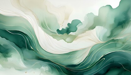 Leinwandbilder - abstract green watercolor background. abstract green background with smoke. green liquid. abstract colorful smoke. abstract watercolor effect background.