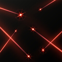 Wall Mural - abstract red laser beam. isolated on a transparent black background.