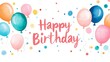 © Natalia S. - A cheerful birthday greeting with colorful watercolor balloons floating around the words 'Happy Birthday,' capturing a festive and celebratory mood
