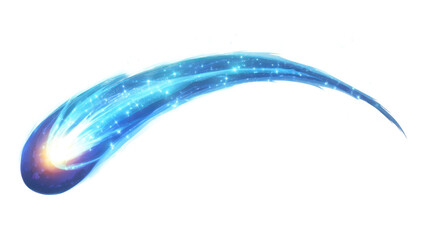 Wall Mural - Comet with glowing icy core and sparkling blue tail