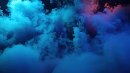 Wall Mural - colorful smoke clouds in dark studio, abstract design