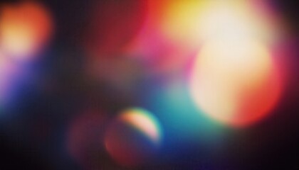 Poster - abstract blurred bokeh lights with vibrant gradient hues of red, orange, blue, and yellow for dreamy artistic background