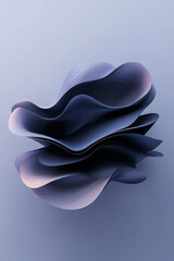 Poster - A dynamic, fluid black shape with metallic reflections, seamlessly blending into a modern
