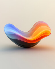 Poster - An elegant and modern minimalist black form, reflecting a smooth transition of metallic gradient