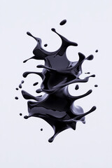 Aufkleber - A floating, fluid-like black neural structure, forming an intricate organic shape, symbolizing
