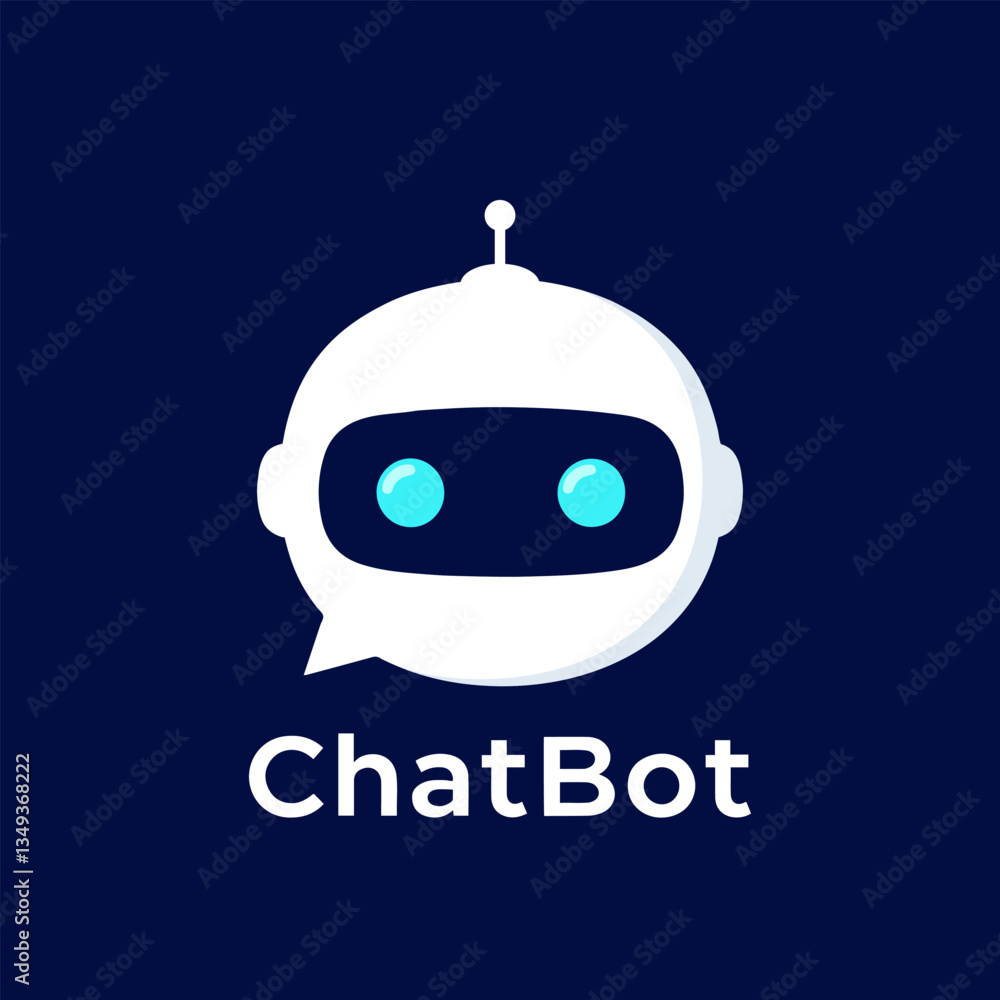 AI chatbot logo illustration. Ideal for tech startups, communication ...