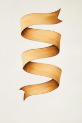 Wall Mural - a ribbon is drawn in a light brown color