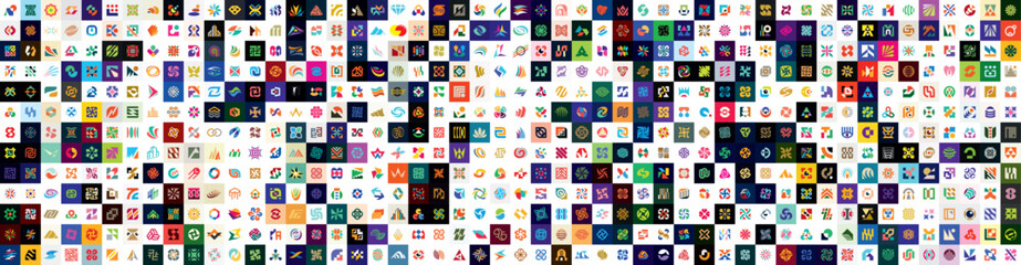 Wall Mural - mega collection logos abstract. geometrical abstract logos. icon design