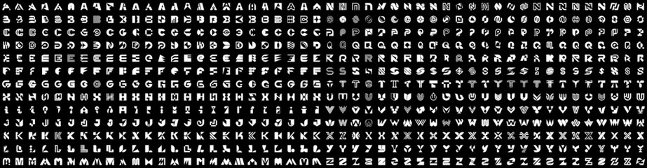 Wall Mural - mega collection logos with letters. geometrical abstract logos. icon design