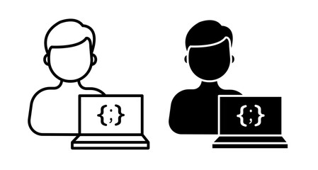 Programmer icons pack. vector illustrations designs