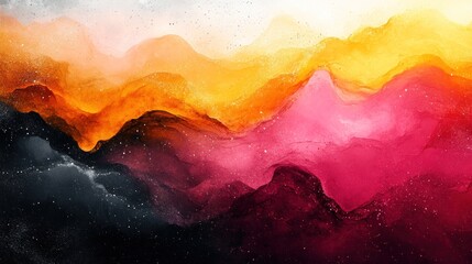 Wall Mural - abstract gradient background with black and white, pastel pink, yellow, and orange, featuring a grai