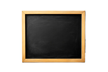 Wall Mural - empty black chalkboard with a natural wood frame, cut out transparent