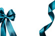 © Maestro - Satin ribbon bow and curl teal isolated on black, cut out transparent