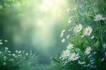 Wall Mural - Peaceful Daisy Meadow