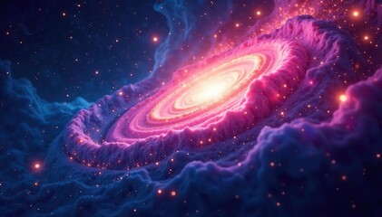 Wall Mural - Abstract swirling nebula, cosmic dust and stars , stars, black