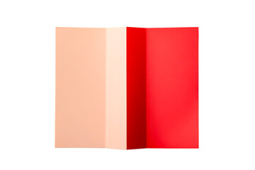 Wall Mural - origami paper art in red and peach colors, cut out transparent