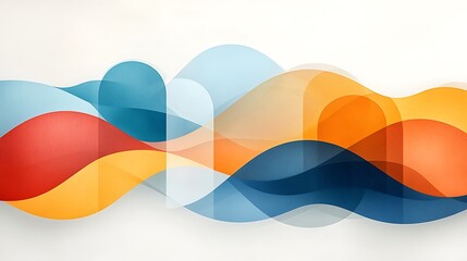 Poster - Abstract colorful wavy shapes background