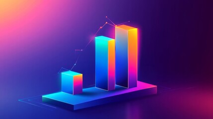 Poster - A modern bar graph displaying quarterly revenue growth, with vibrant bars and an elegant layout, symbolizing success in business finance.