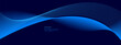 © Sylverarts - Smooth flow of wavy shape with gradient vector abstract background, dark blue design curve line energy motion, relaxing music sound or technology.