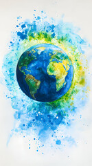 vibrant watercolor earth: a celebration of our planet