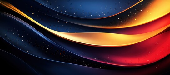 Wall Mural - abstract gradient background with navy and gold, bright red and yellow, featuring a empty space for 