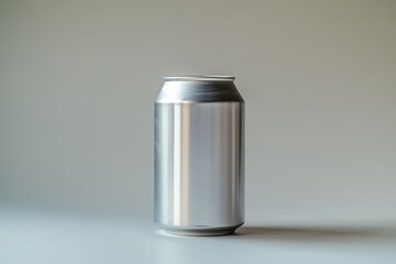 Poster - A single aluminum beverage container isolated against a neutral background
